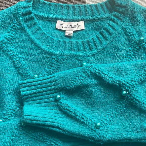 Nanette Lepore Nanette By Pearl Sweater In Green, worn once - Picture 4 of 4